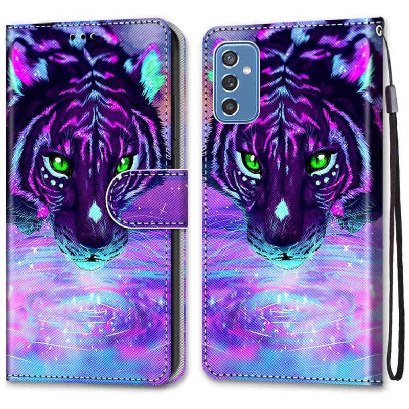 Folio Deksel Til Samsung Galaxy M52 5G Glow In The Dark Tiger