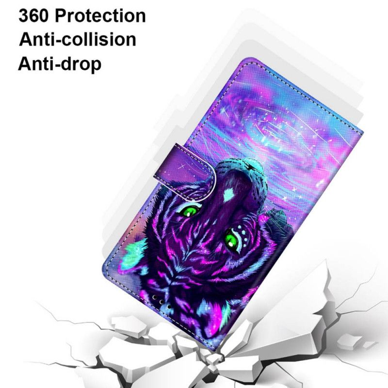 Folio Deksel Til Samsung Galaxy M52 5G Glow In The Dark Tiger