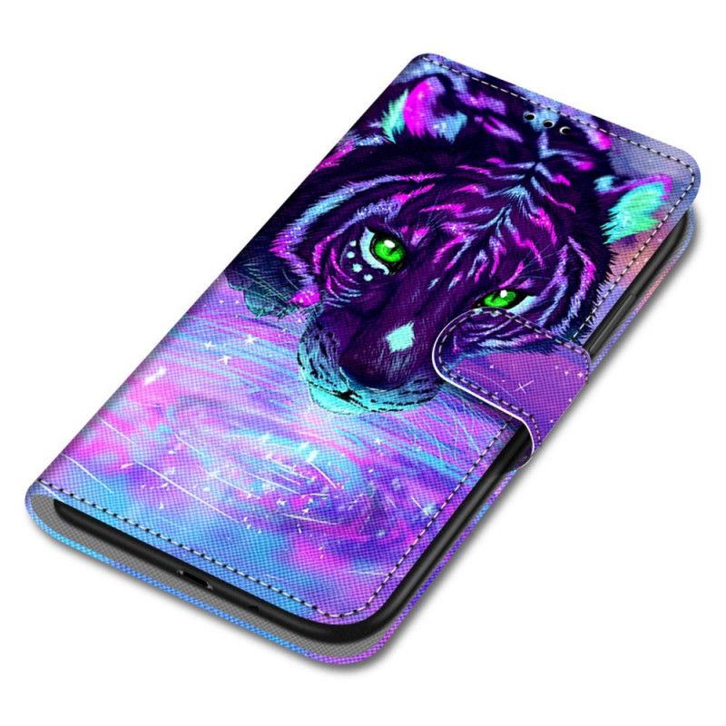 Folio Deksel Til Samsung Galaxy M52 5G Glow In The Dark Tiger