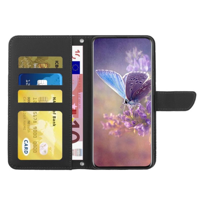 Folio Deksel Til Samsung Galaxy M52 5G Med Kjede Floral Strappy Design