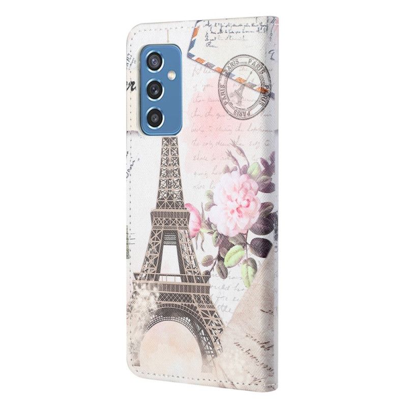 Folio Deksel Til Samsung Galaxy M52 5G Retro Eiffeltårnet