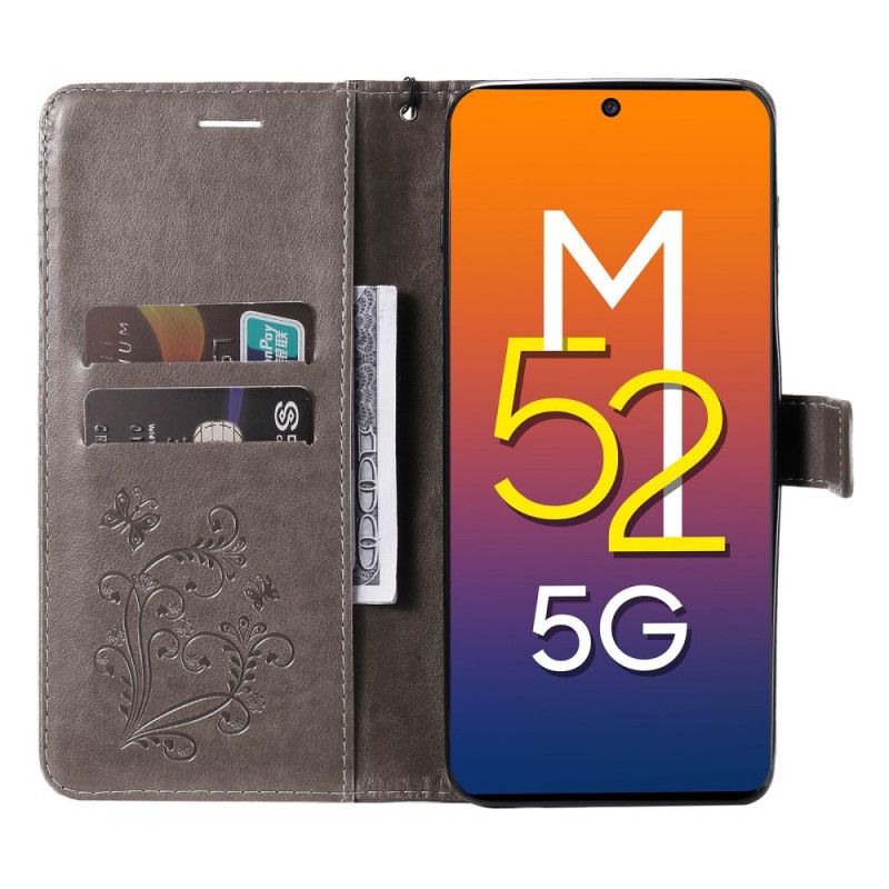 Folio Deksel Til Samsung Galaxy M52 5G Sommerfuglskinn