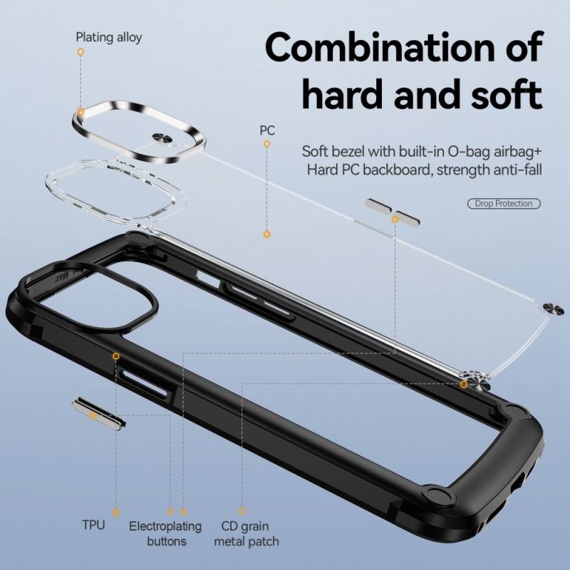 Deksel Til iPhone 14 Transparent Aluminiumslegering