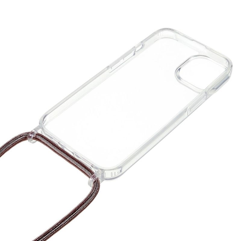 Deksel Til iPhone 14 Transparent Med Farget Ledning