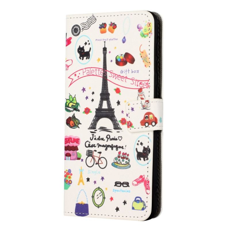 Folio Deksel Til iPhone 14 Jeg Elsker Paris