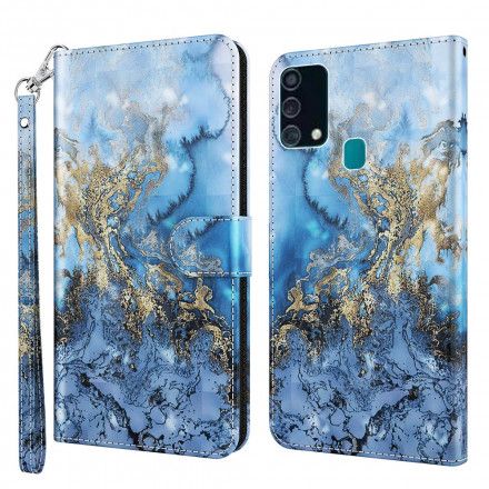 Folio Deksel Til Samsung Galaxy A32 5G Light Spot Marble Design Med Snor