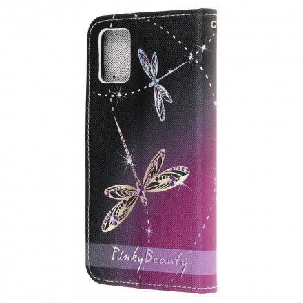 Folio Deksel Til Samsung Galaxy A32 5G Med Kjede Thong Dragonflies