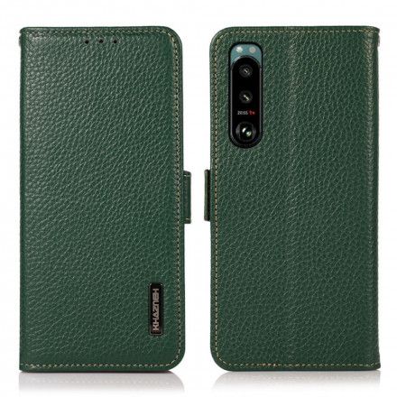 Folio Deksel Til Sony Xperia 5 III Liche Leather Khazneh Rfid