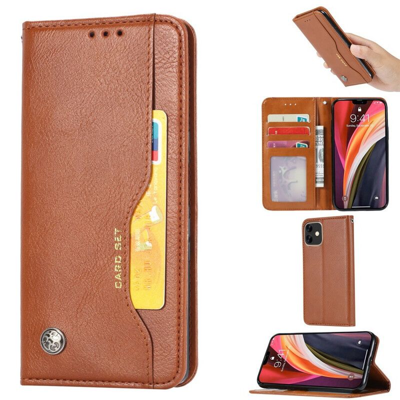 Beskyttelse Deksel Til iPhone 12 / 12 Pro Folio Deksel Faux Leather Card Holder