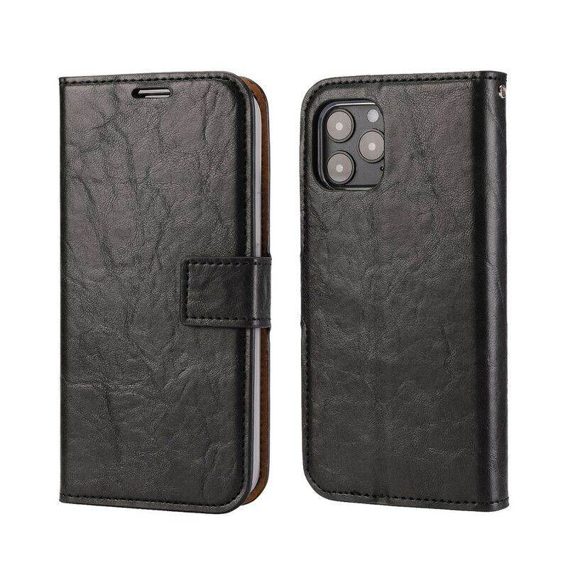 Deksel Folio Deksel Til iPhone 12 / 12 Pro Avtakbar Distressed Skinnstil