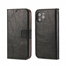 Deksel Folio Deksel Til iPhone 12 / 12 Pro Avtakbar Distressed Skinnstil