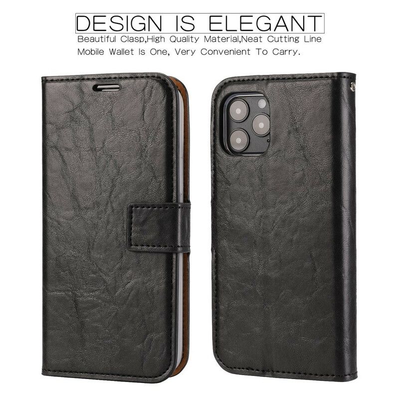 Deksel Folio Deksel Til iPhone 12 / 12 Pro Avtakbar Distressed Skinnstil