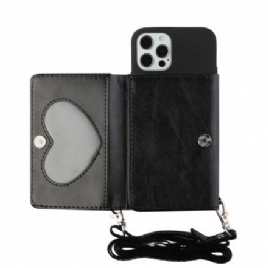 Deksel Til iPhone 12 / 12 Pro Crossbody-kortholder