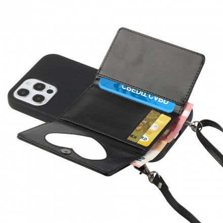 Deksel Til iPhone 12 / 12 Pro Crossbody-kortholder