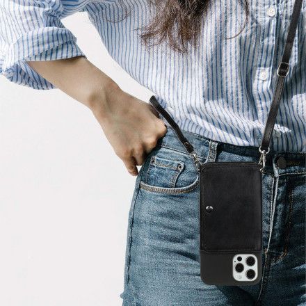 Deksel Til iPhone 12 / 12 Pro Crossbody-kortholder