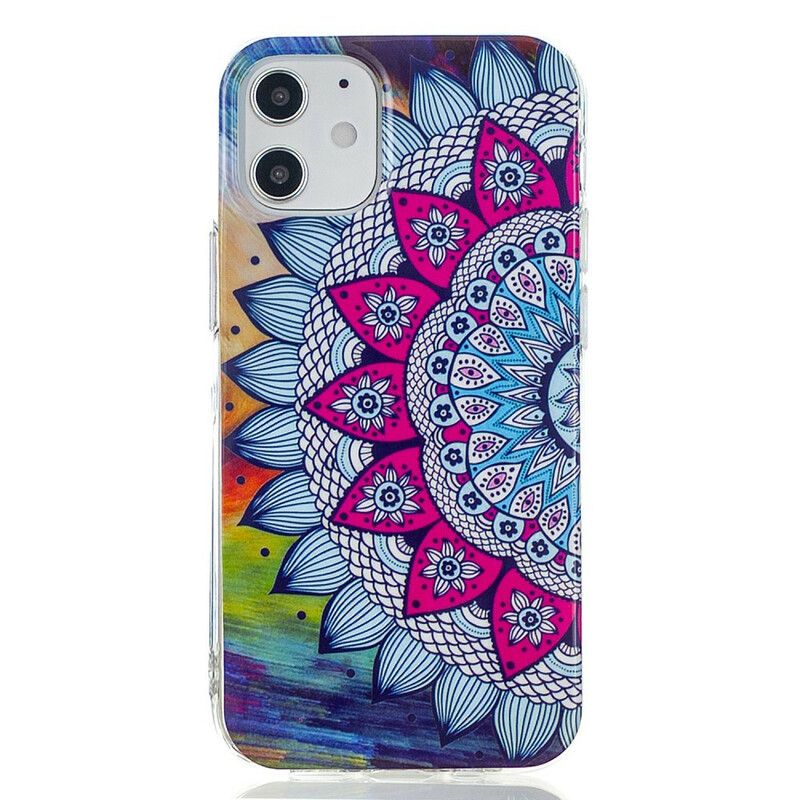 Deksel Til iPhone 12 / 12 Pro Fluorescerende Fargerik Mandala