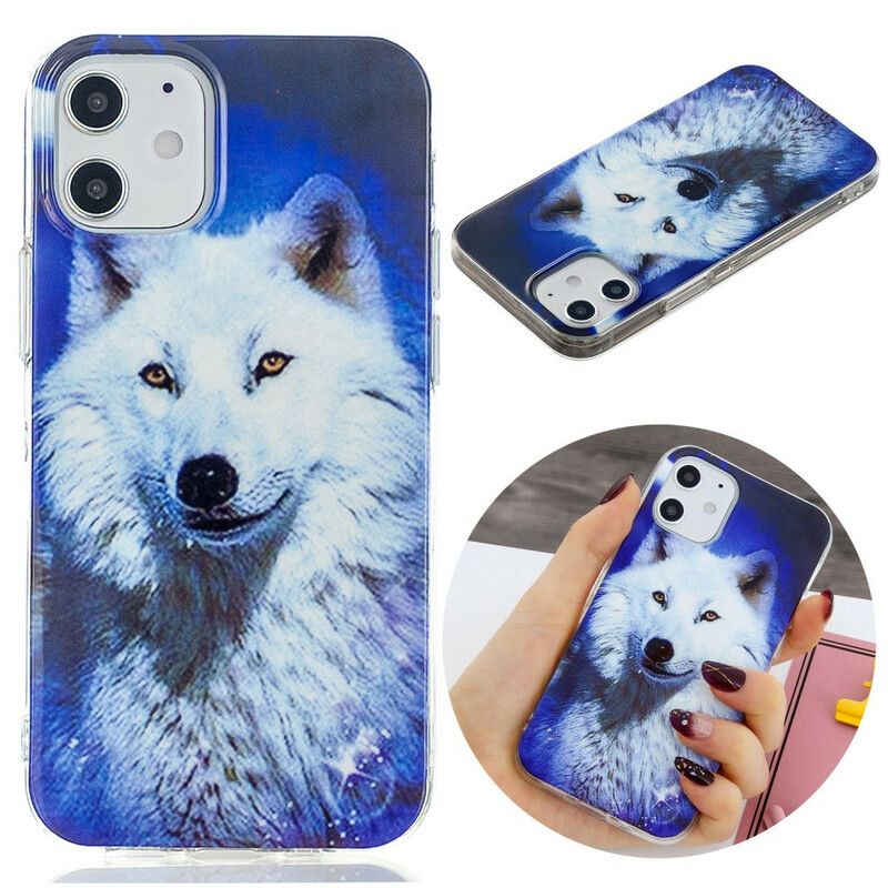 Deksel Til iPhone 12 / 12 Pro Fluorescerende Wolf Series