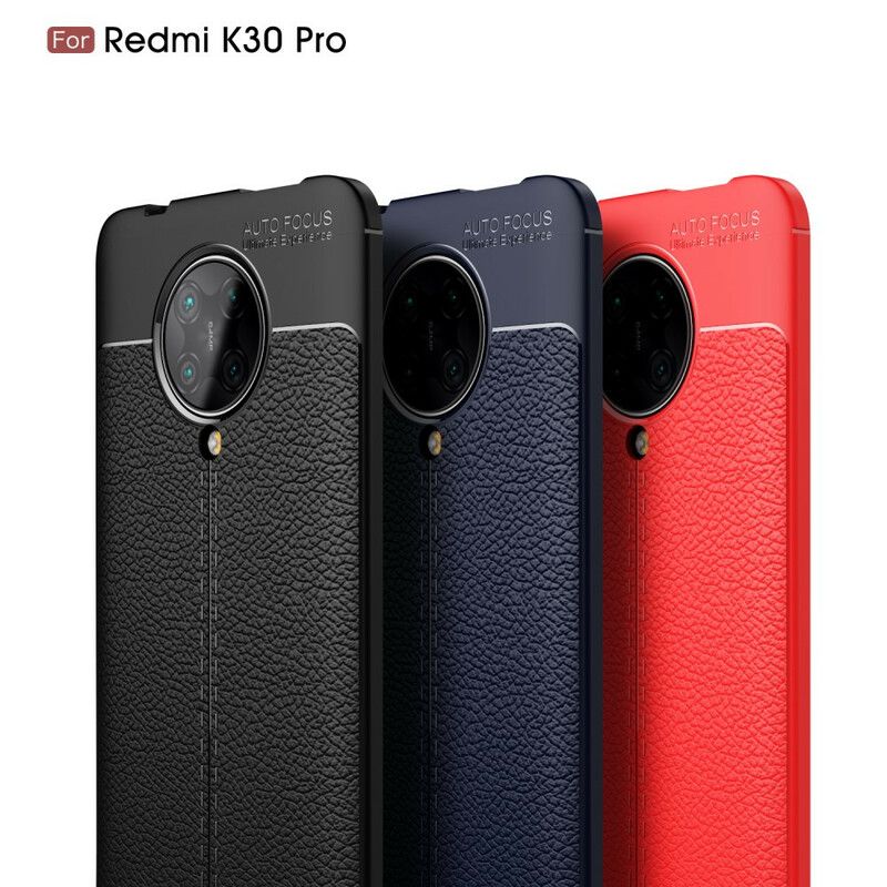 Deksel Til Poco F2 Pro Dobbel Linje Litchi Leather Effect