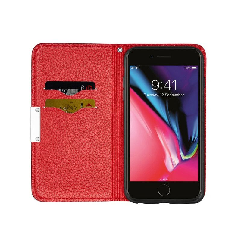 Beskyttelse Deksel Til iPhone SE 3 / SE 2 / 8 / 7 Folio Deksel Ultra Chic Litchi Imitert Skinn