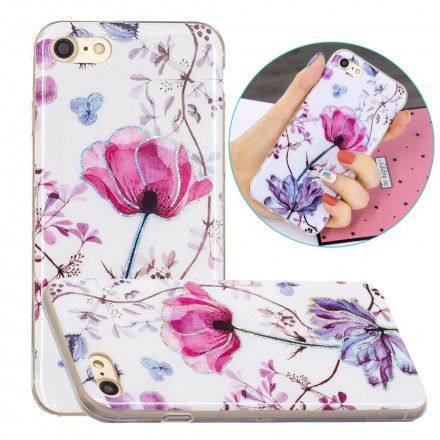 Deksel Til iPhone SE 3 / SE 2 / 8 / 7 Blomsterdesignpalljetter