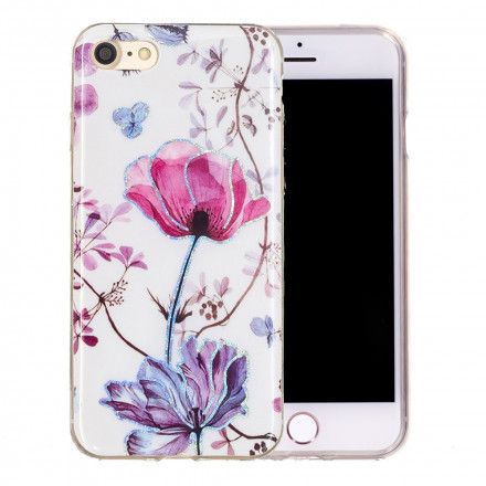 Deksel Til iPhone SE 3 / SE 2 / 8 / 7 Blomsterdesignpalljetter