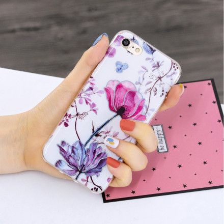 Deksel Til iPhone SE 3 / SE 2 / 8 / 7 Blomsterdesignpalljetter