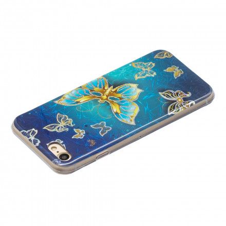 Deksel Til iPhone SE 3 / SE 2 / 8 / 7 Glitter Design Sommerfugler