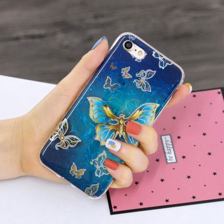 Deksel Til iPhone SE 3 / SE 2 / 8 / 7 Glitter Design Sommerfugler