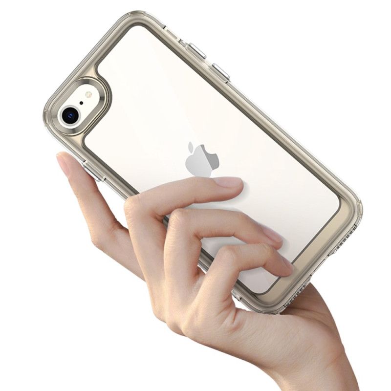 Deksel Til iPhone SE 3 / SE 2 / 8 / 7 Transparent Med Farget Ramme