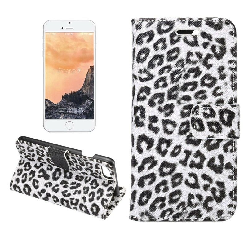 Folio Deksel Til iPhone SE 3 / SE 2 / 8 / 7 Leopard