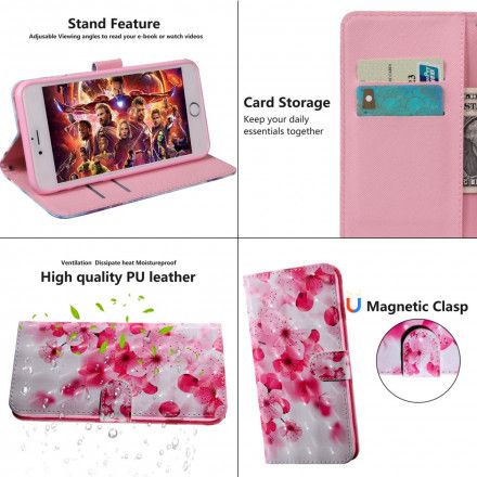 Folio Deksel Til iPhone SE 3 / SE 2 / 8 / 7 Rosa Blomster