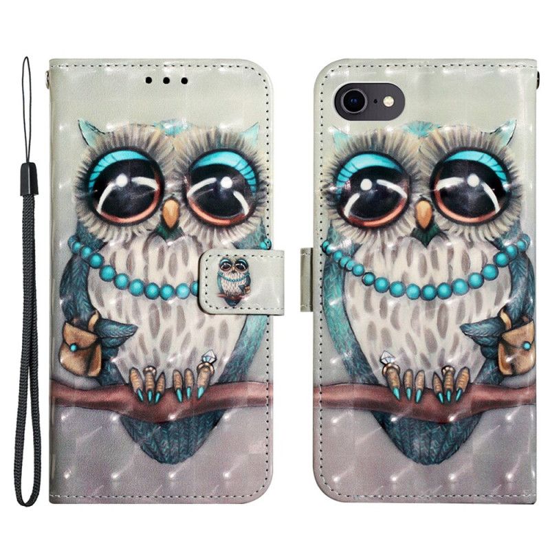 Lærdeksel Til iPhone SE 3 / SE 2 / 8 / 7 Med Kjede Frøken Strappy Owl