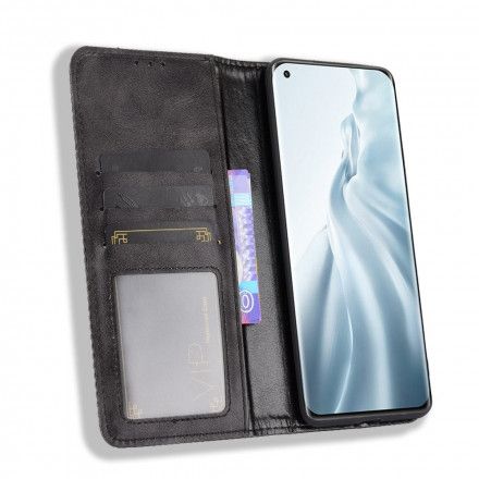 Beskyttelse Deksel Til Xiaomi Mi 11 5G Folio Deksel Vintage Stilisert Skinneffekt