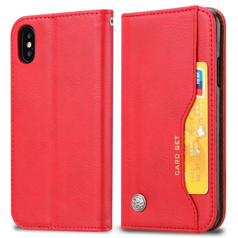 Beskyttelse Deksel Til iPhone XR Folio Deksel Faux Leather Card Holder