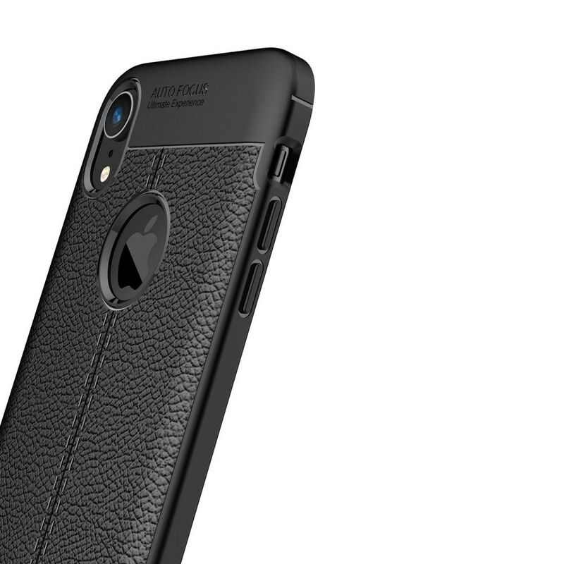 Deksel Til iPhone XR Dobbellinje Litchi-skinneffekt