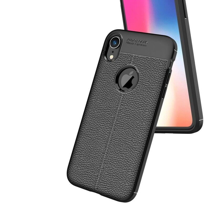 Deksel Til iPhone XR Dobbellinje Litchi-skinneffekt