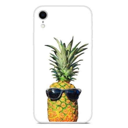 Deksel Til iPhone XR Transparent Ananas Med Briller