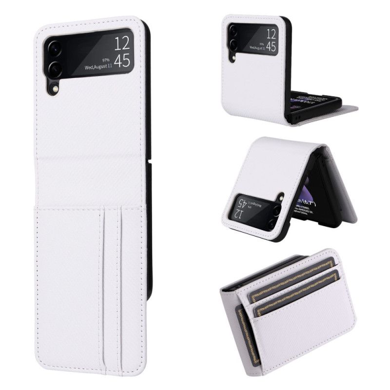 Case Til Samsung Galaxy Z Flip 4 Folio Deksel Retro Skinneffektkortholder