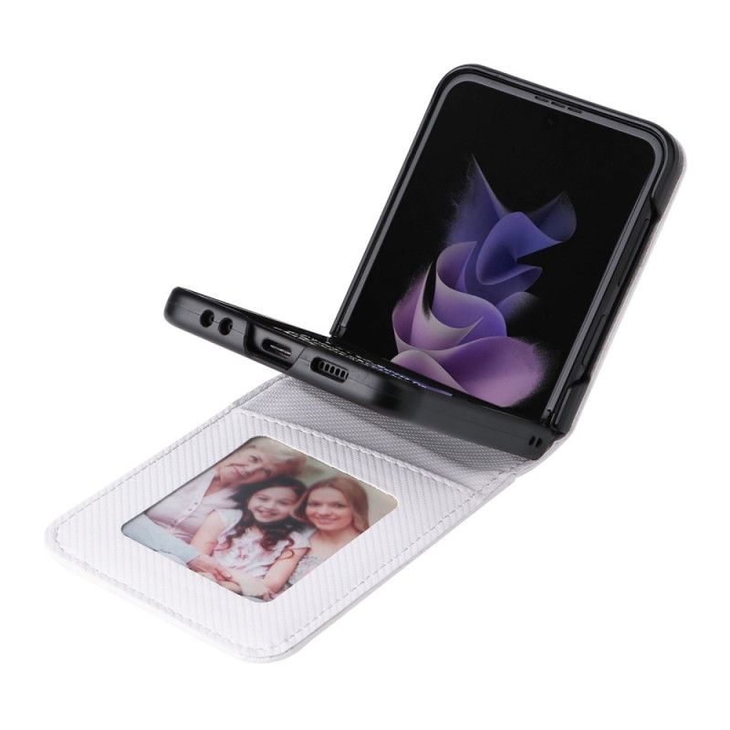 Case Til Samsung Galaxy Z Flip 4 Folio Deksel Retro Skinneffektkortholder