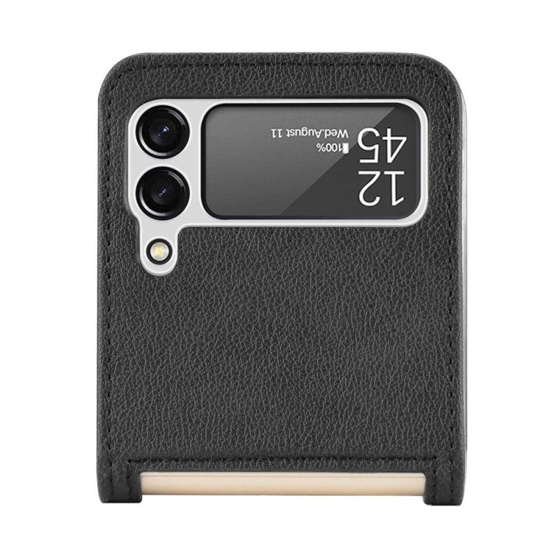 Deksel Til Samsung Galaxy Z Flip 4 Folio Deksel Litchi Leather Style Kortholder