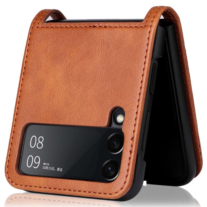 Deksel Til Samsung Galaxy Z Flip 4 Folio Deksel Vintage Leather Style Card Holder