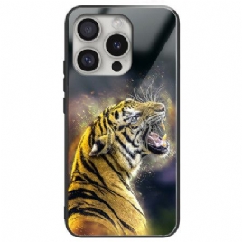 Deksel iPhone 16 Pro Max Mobildeksel Brølende Tiger Herdet Glass