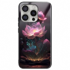 Deksel iPhone 16 Pro Max Rosa Lotus Herdet Glass