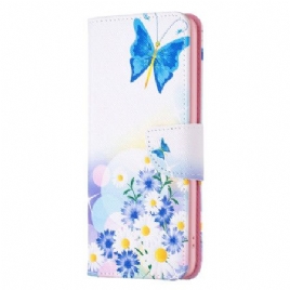 Folio Deksel iPhone 16 Pro Max Sommerfugl Og Blomster