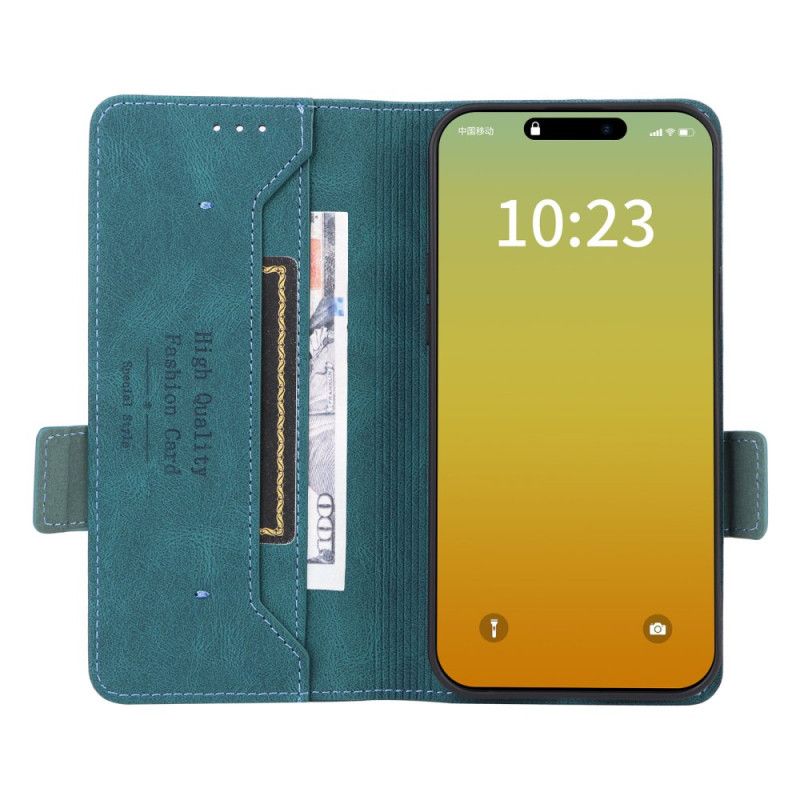 Lærdeksel Folio Deksel iPhone 16 Pro Max Mobildeksel Retrodesign