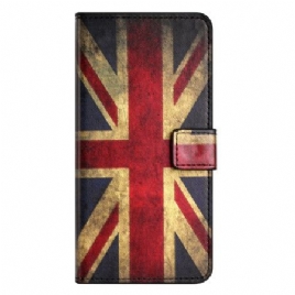 Lærdeksel Folio Deksel iPhone 16 Pro Max Mobildeksel Union Jack-flagg