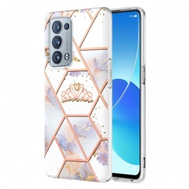 Deksel Til Oppo Reno 6 Pro 5G Geometrisk Marmor Og Blomstermønster