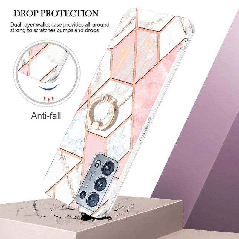 Deksel Til Oppo Reno 6 Pro 5G Geometrisk Marmorringmønster