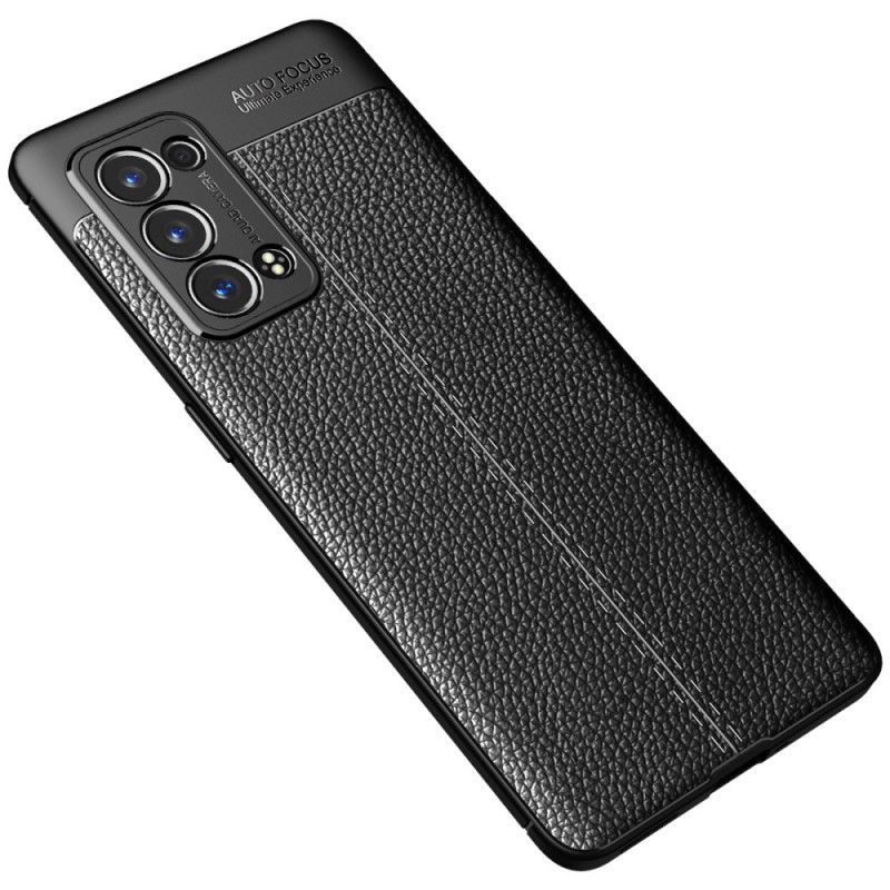 Deksel Til Oppo Reno 6 Pro 5G Litchi Double Line Leather