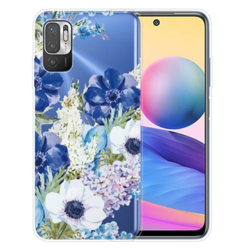 Deksel Til Xiaomi Redmi Note 10 5G Akvarell Blå Blomster